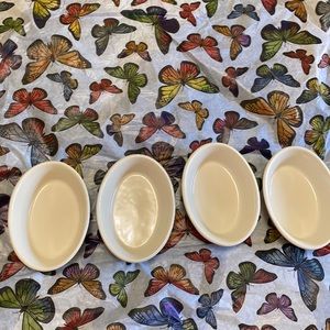 4 Creme Brulee Cups 5” long 3” wide